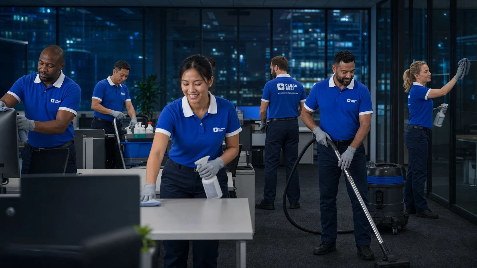 Clean Best commercial cleaner following a documented workplace cleaning scope in NSW