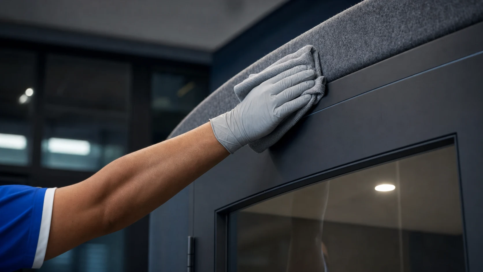Clean Best supervisor completing an office cleaning quality check in NSW